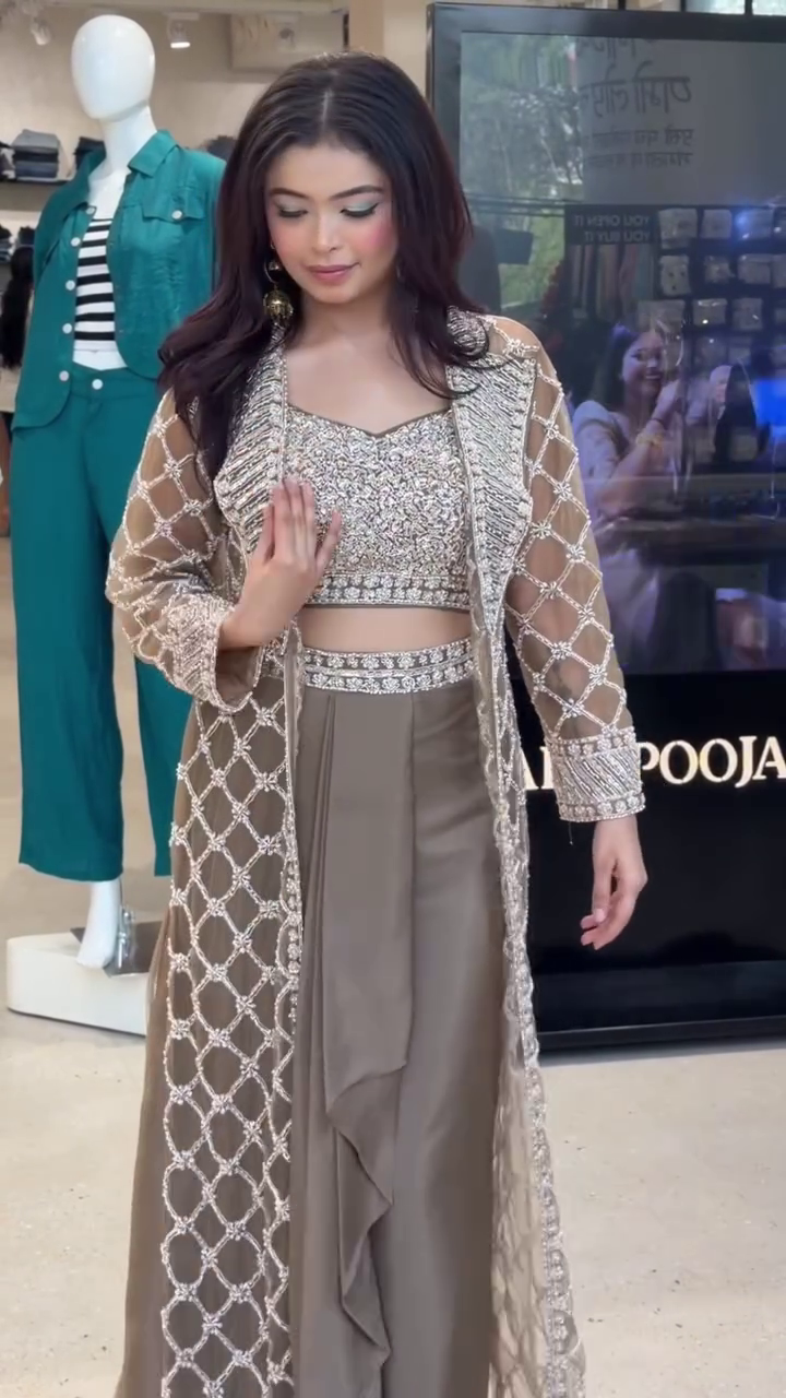 Indo-Western Crop Top Set