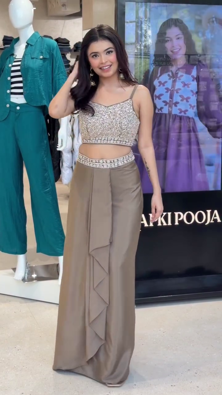 Indo-Western Crop Top Set