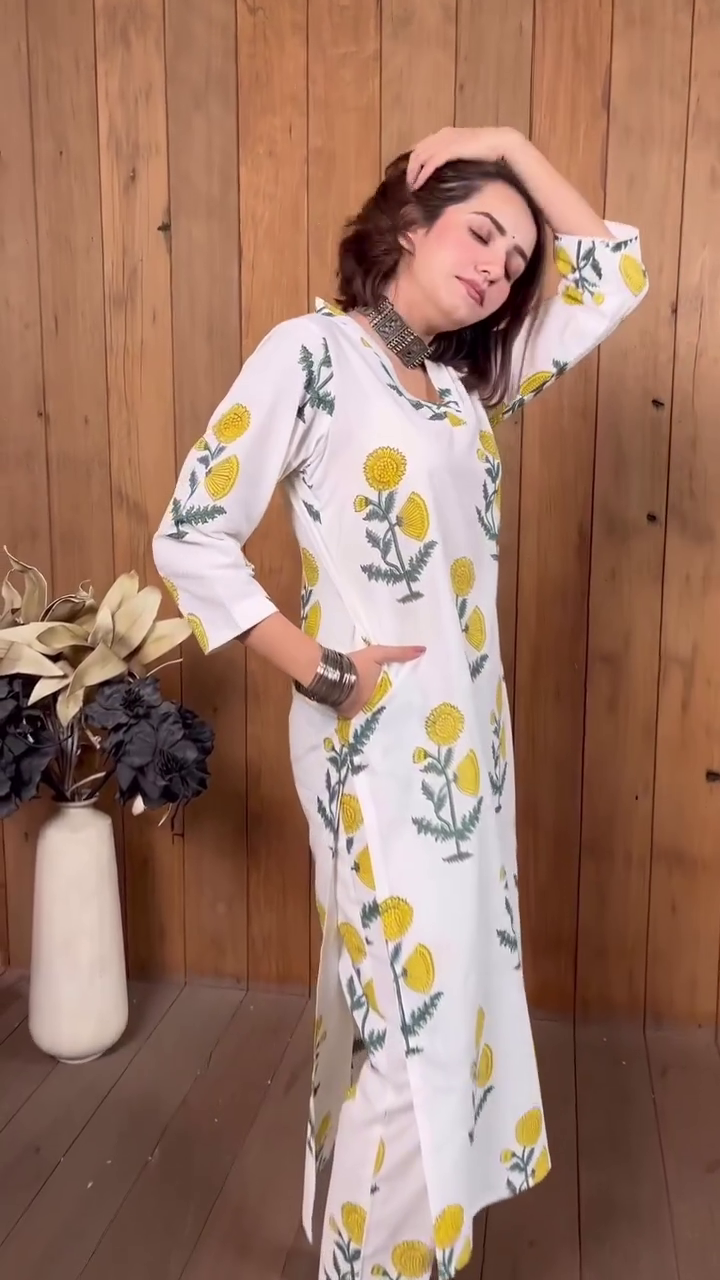 Minimal Floral Kurta