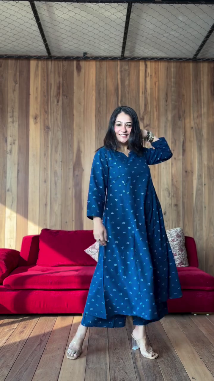 Green Printed A-Line Kurta Set