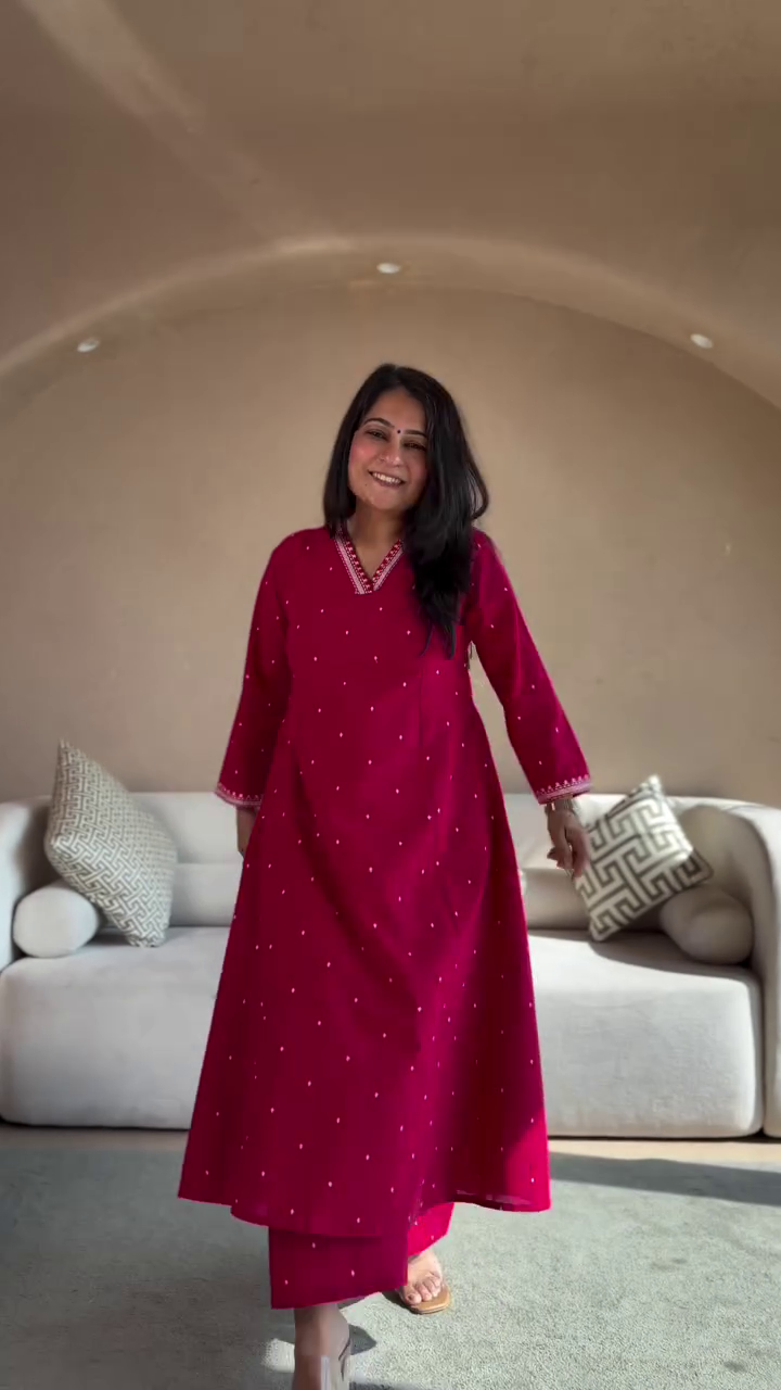 Pink Straight Kurta with Yellow Pants