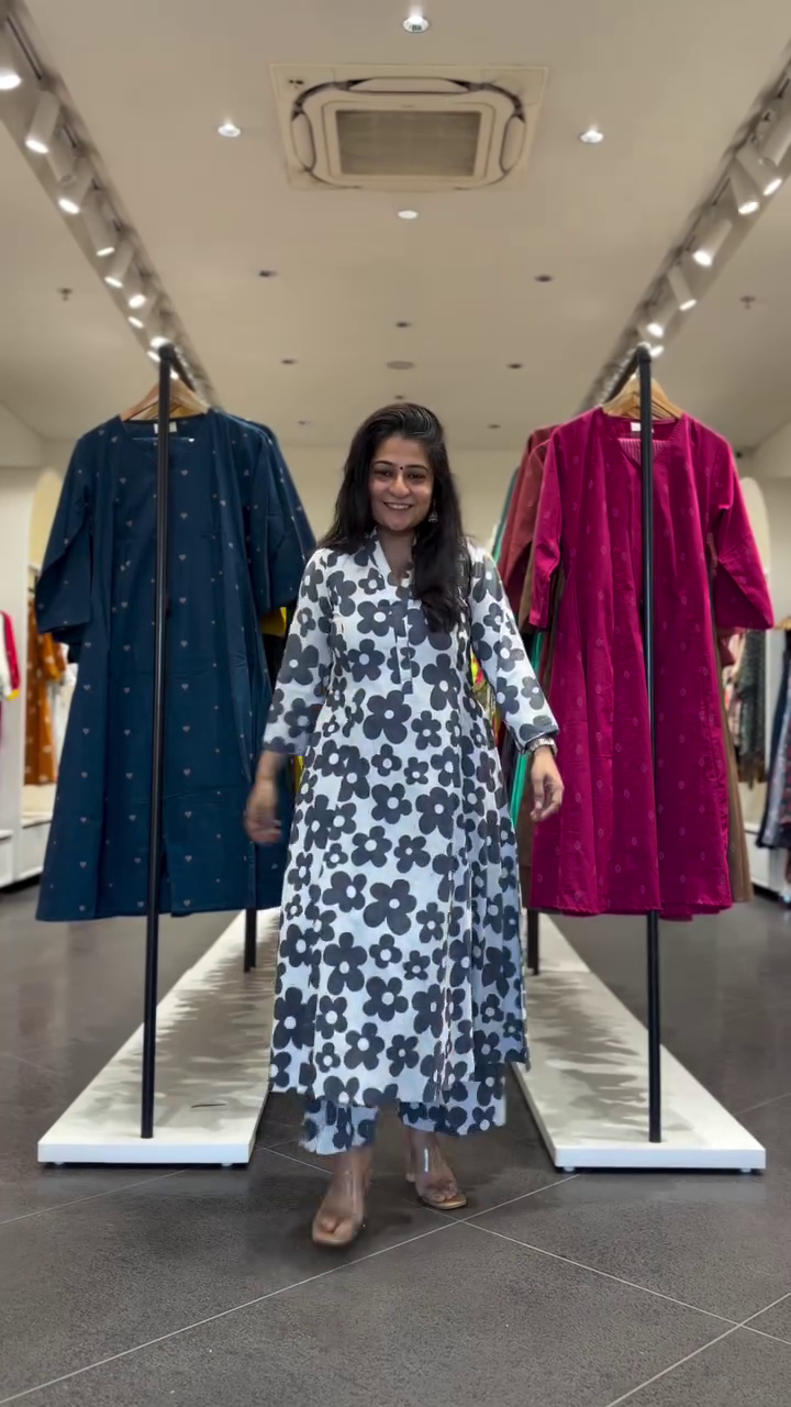 Brown Floral Kurta Set