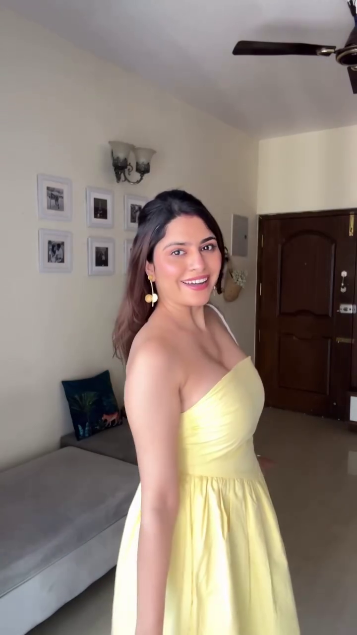 Yellow Strapless Summer Dress