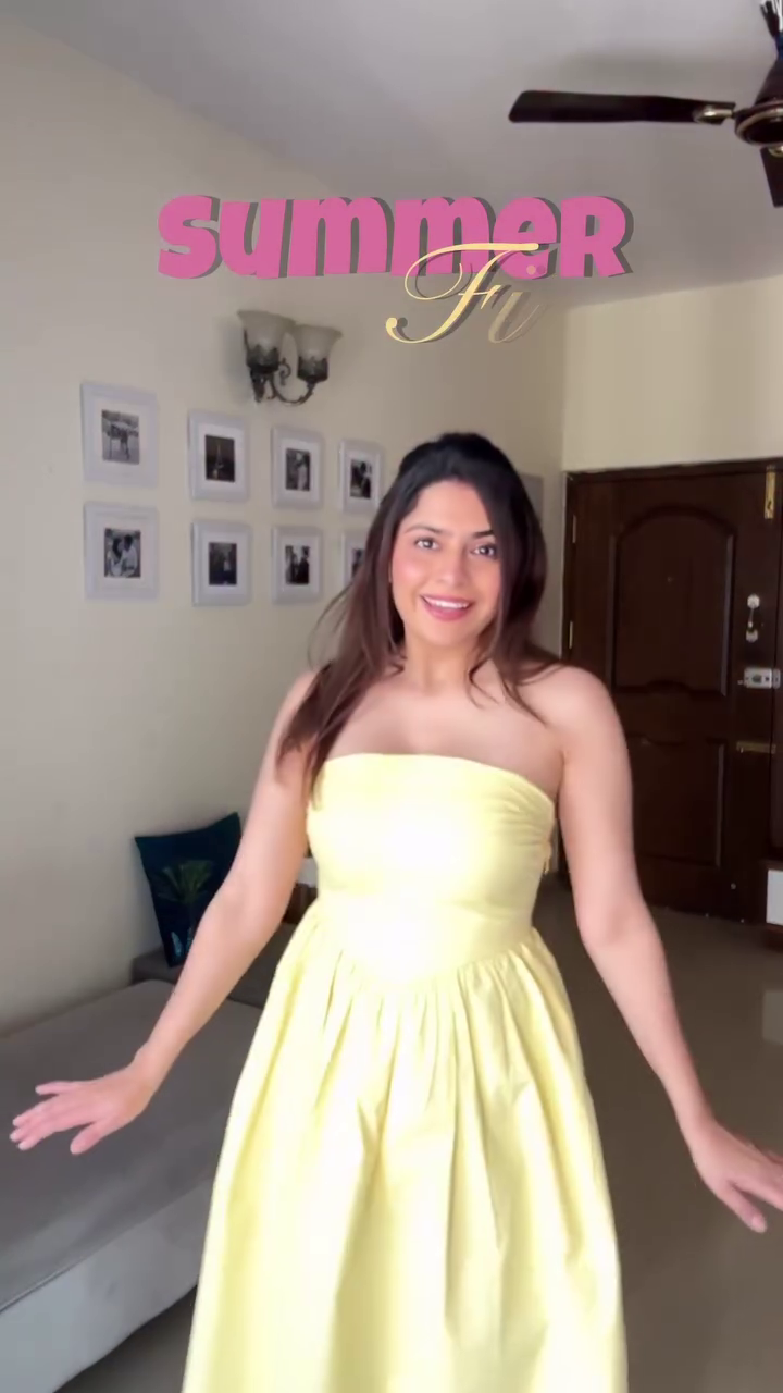 Yellow Strapless Summer Dress