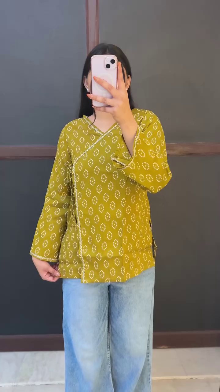 Green Floral Casual Top