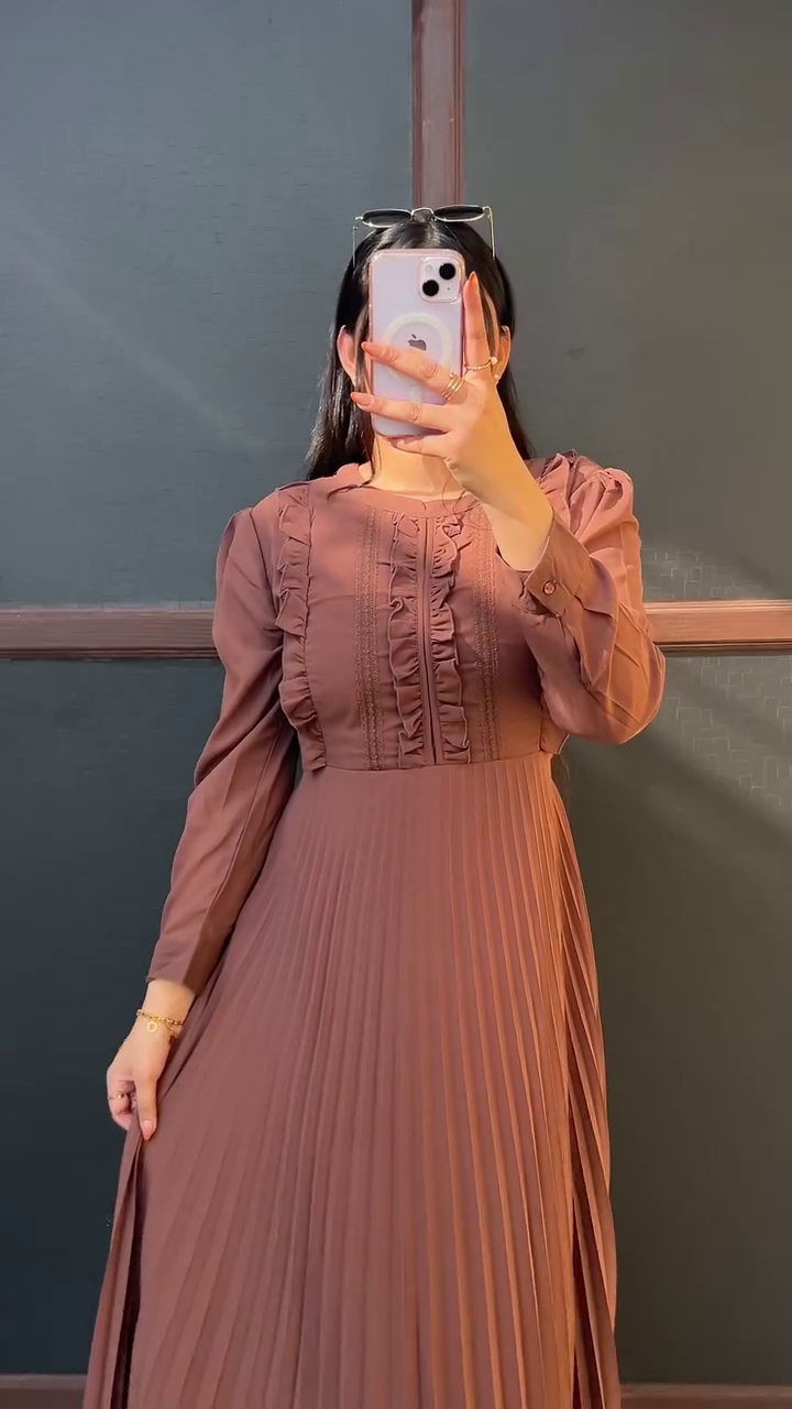 Maroon Floral Tiered Dress