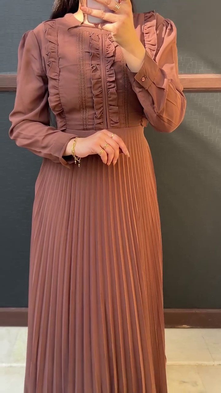 Maroon Floral Tiered Dress