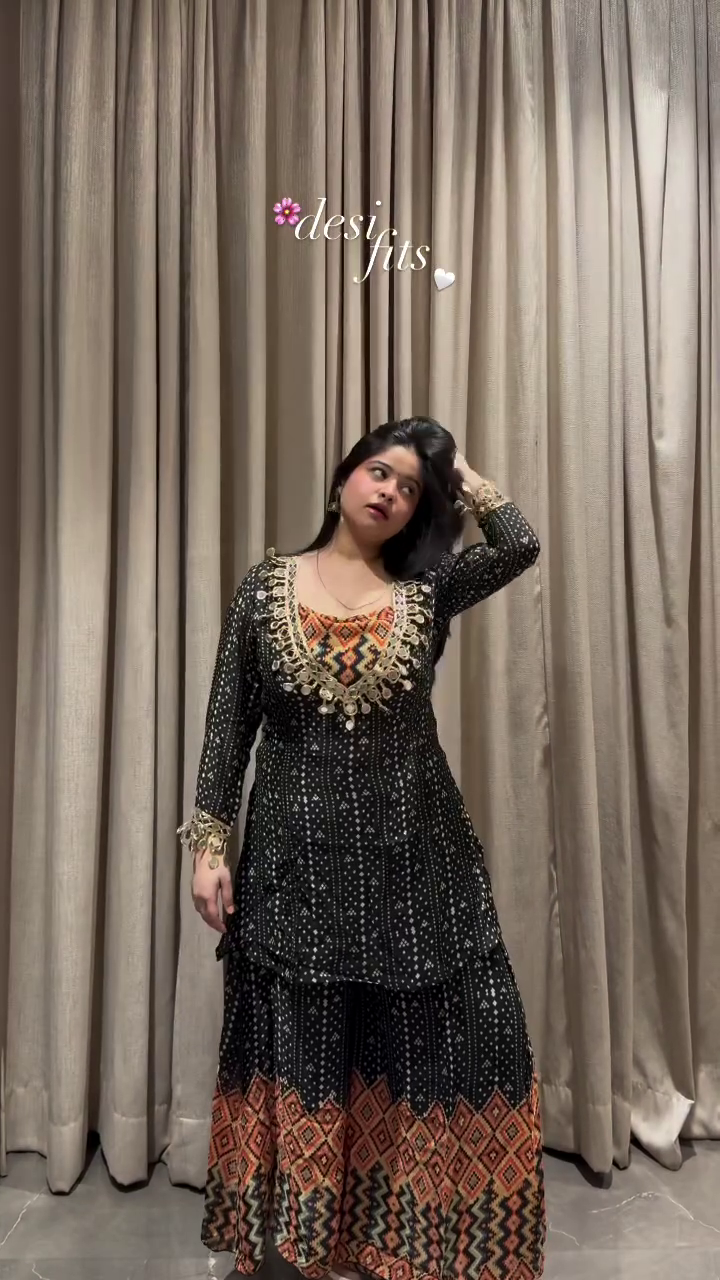 Black Printed Ethnic Dress