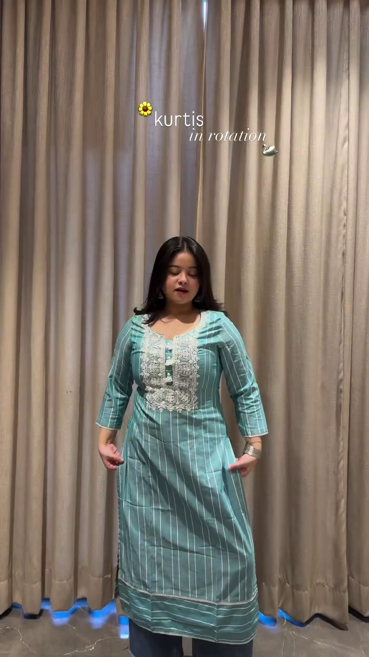 Lime Floral Daily Kurti