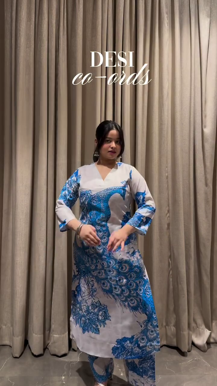 Elegant Peacock Co-ord Set