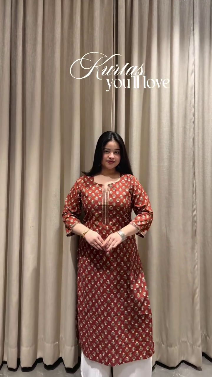 Yellow Embroidered Kurti