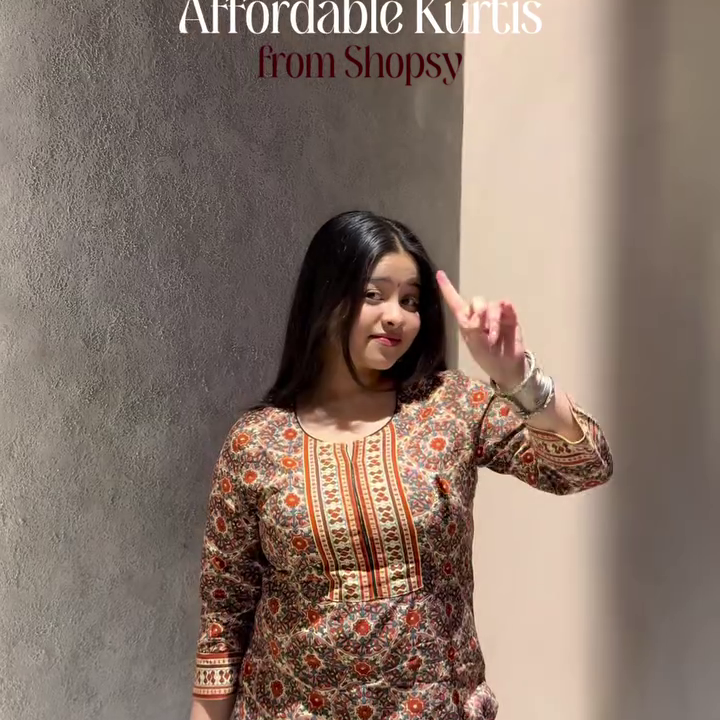 Rust Printed Kurti