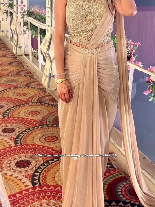 Champagne Gold Designer Saree