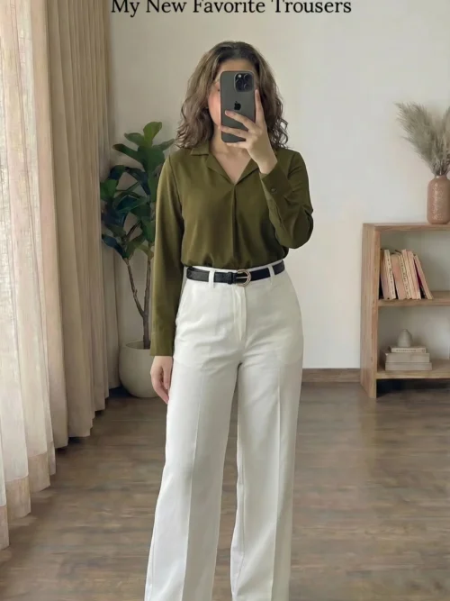 Chic Dark Green Long-Sleeve Shirt – Effortless Everyday Styling