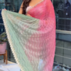 Rose Mist: Ombré Organza Saree with Chevron Shimmer