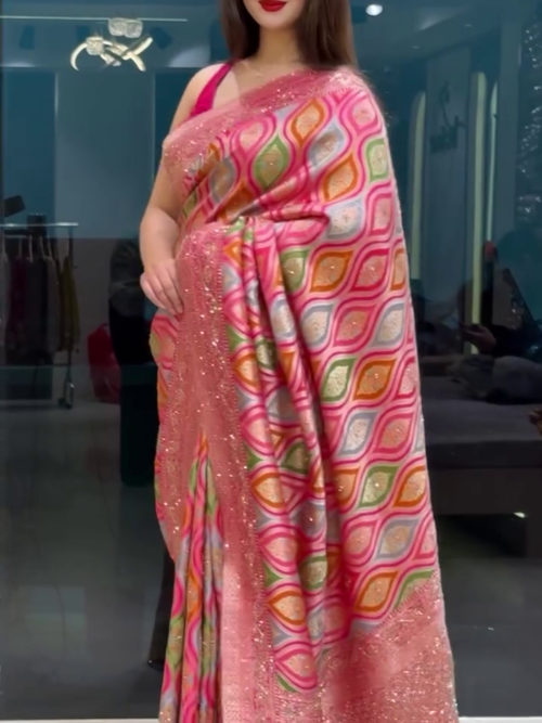 Exquisite Multicolor Silk Saree – A Timeless Elegance