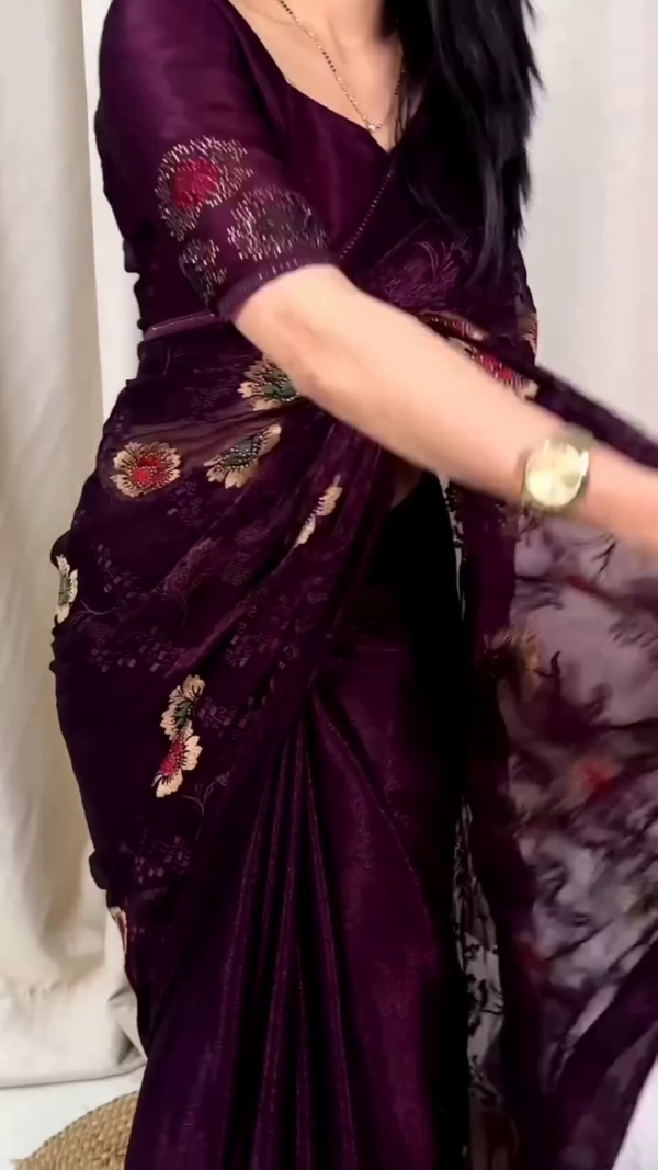 Women's Beautiful Sitara Chiffon Saree with Blouse – A Timeless Elegance