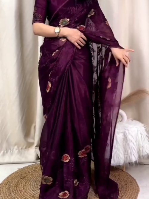 Women's Beautiful Sitara Chiffon Saree with Blouse – A Timeless Elegance