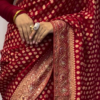 Maroon Pure Banarasi Handloom Georgette Saree – A Regal Blend of Tradition and Elegance