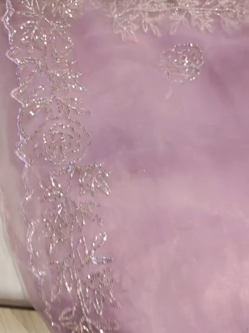 Elegant Embroidered Net Fabric – A Timeless Blend of Grace & Sophistication