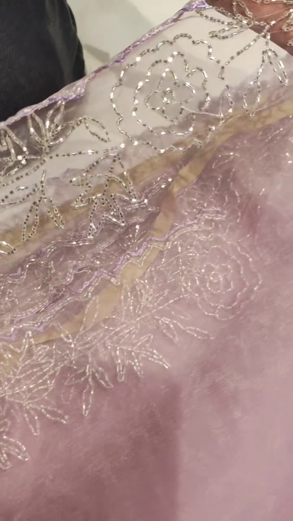 Elegant Embroidered Net Fabric – A Timeless Blend of Grace & Sophistication