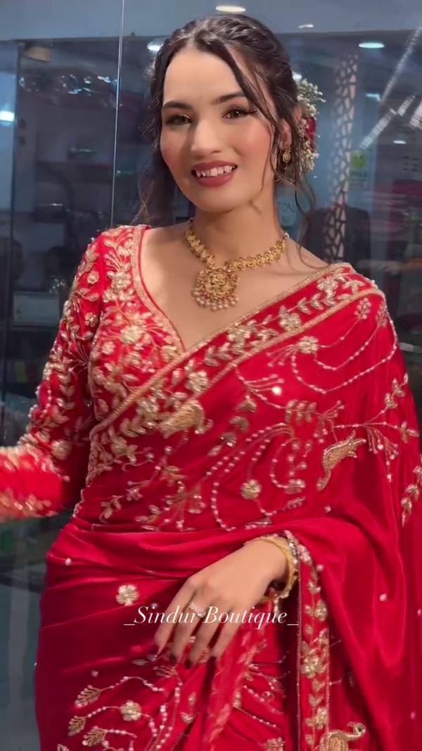 Beautiful Designer Heavy Georgette Sequin Saree – A Shimmering Blend of Elegance & Glamour