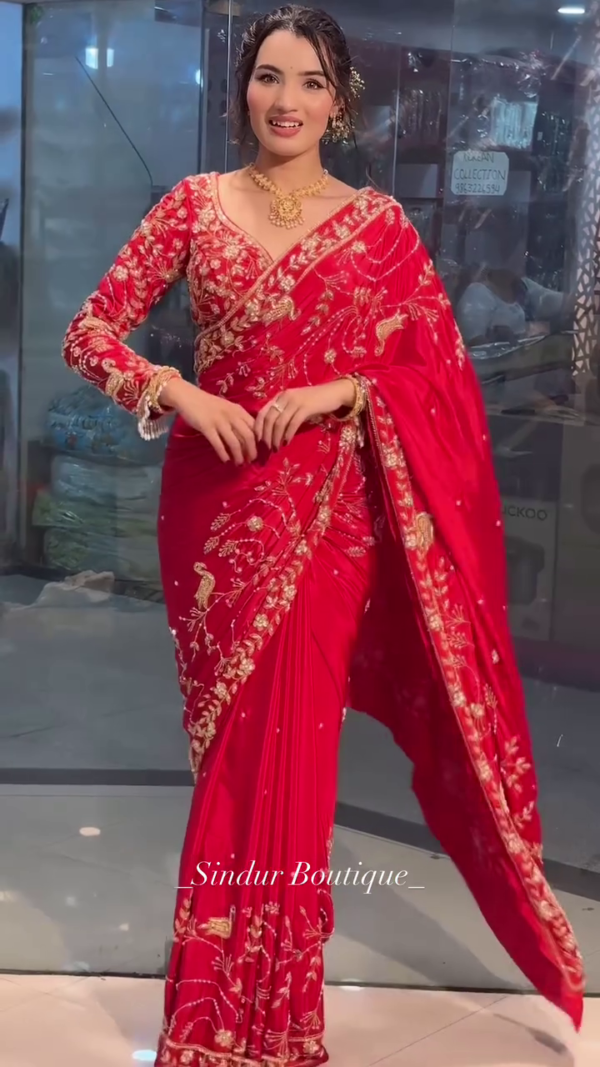 Beautiful Designer Heavy Georgette Sequin Saree – A Shimmering Blend of Elegance & Glamour