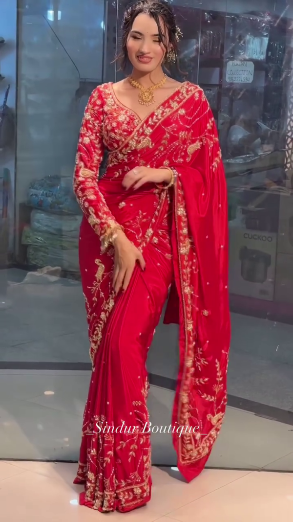 Beautiful Designer Heavy Georgette Sequin Saree – A Shimmering Blend of Elegance & Glamour