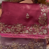 Elegant Zariwork Semi Crepe Unstitched Saree – A Perfect Blend of Tradition and Modernity