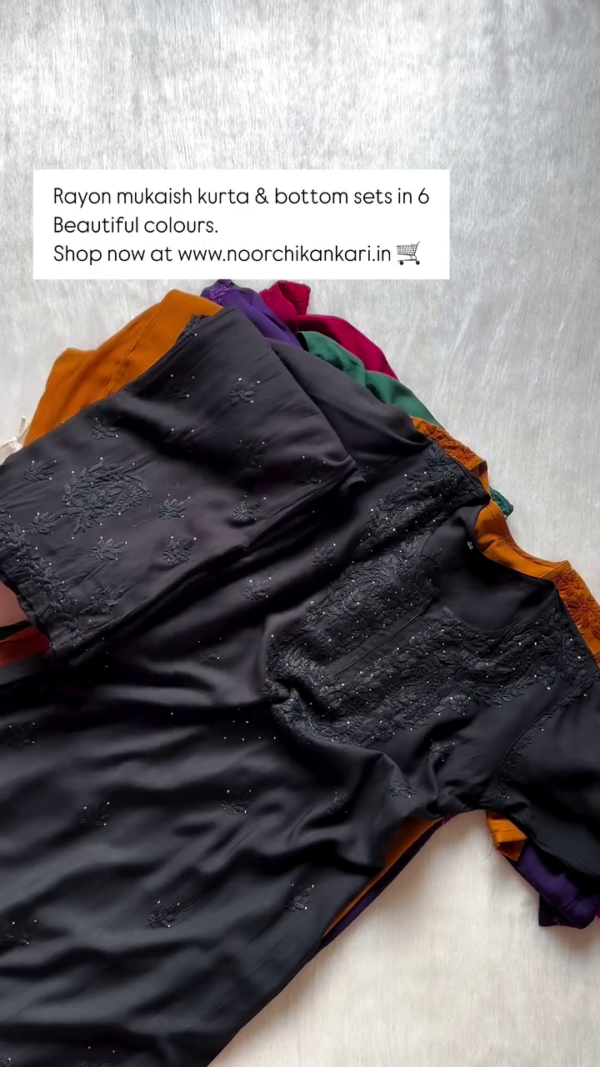 Handcrafted Rayon Muqaish Dyed Chikankari Kurtis – A Fusion of Traditional Craft and Contemporary Style