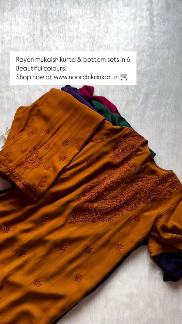 Handcrafted Rayon Muqaish Dyed Chikankari Kurtis – A Fusion of Traditional Craft and Contemporary Style
