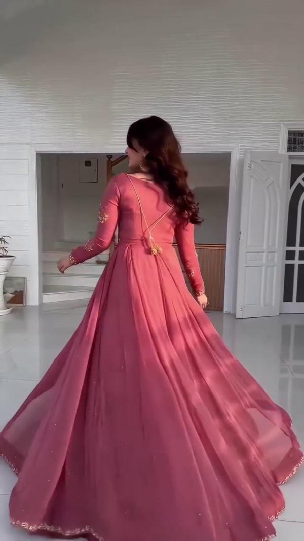 New Designer Party Wear Gown with Fancy Embroidery & Sequins Work – A Perfect Blend of Elegance and Glamour