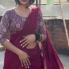 Dark Pink Mangalagiri Plain Cotton Saree – A Beautiful Blend of Tradition and Comfort