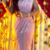 Peachy Peach Drape Ruffle Saree – A Contemporary Twist on Timeless Elegance