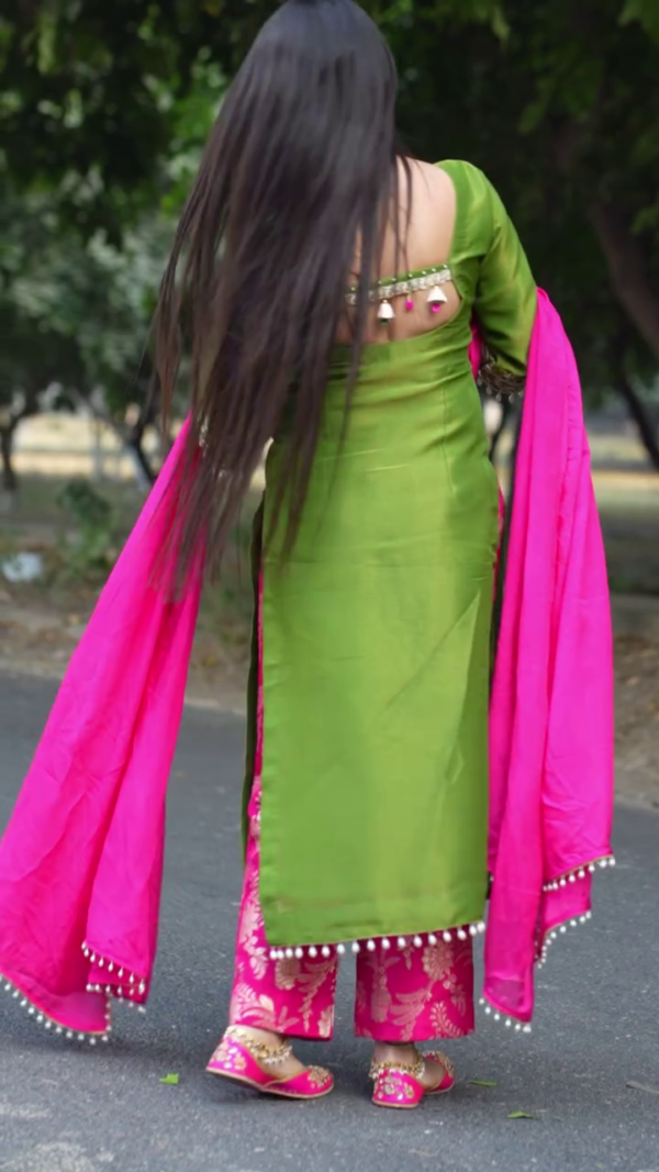 Women Printed Viscose Rayon Gown Kurta with Silk Dupatta – A Stylish Blend of Comfort and Elegance