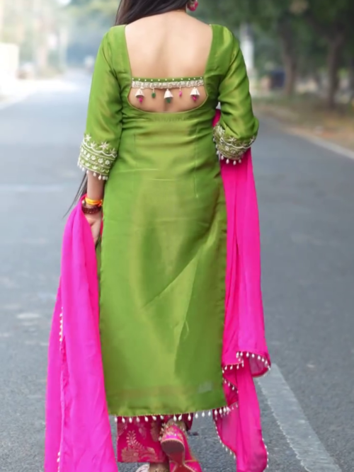 Women Printed Viscose Rayon Gown Kurta with Silk Dupatta – A Stylish Blend of Comfort and Elegance