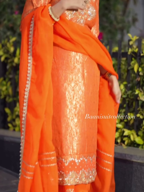 Exotic Orange Color Thread Work Top – A Bold and Elegant Addition to Your Wardrobe