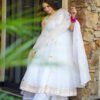 Light Ivory Soft Chiffon Kurta Set with Hand Gotta Work