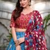 Tussar Silk Lehenga Choli with Pichwai and Patola Prints