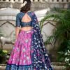 Pink Tussar Silk Lehenga Choli Set with Pichwai and Patola Print Elegant Ethnic Wear