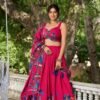 Embrace Elegance: Rani Pink Floral Print Lehenga