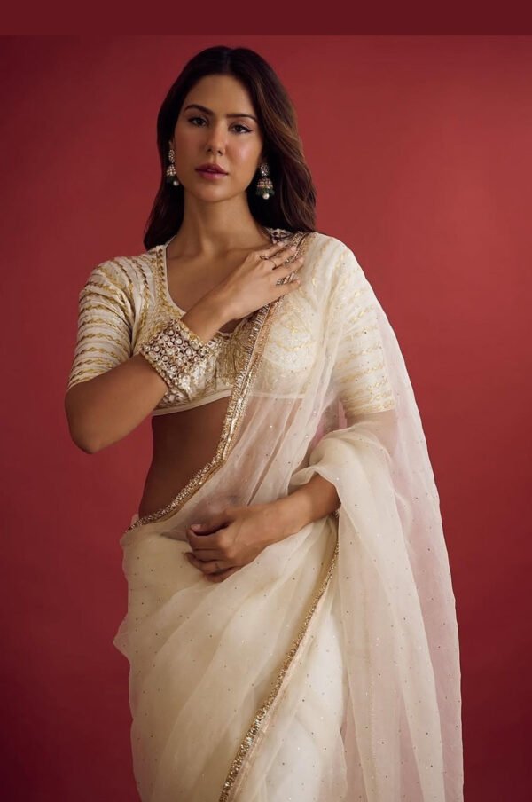 Sonam Bajwa Bollywood-Inspired Georgette Saree