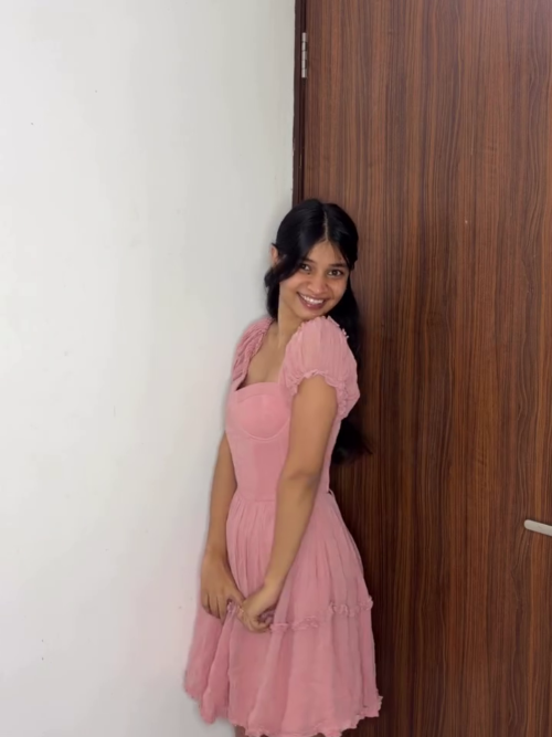 🌸 Blush Pink Ruffle Sleeve Fit & Flare Dress