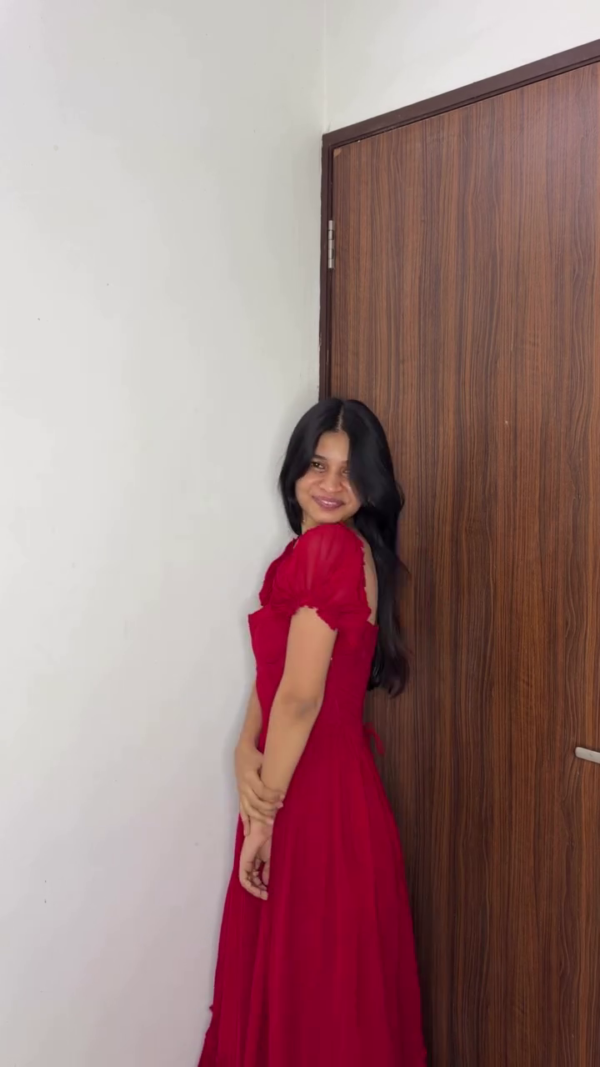 🌸 Blush Pink Ruffle Sleeve Fit & Flare Dress