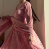 🌸 Blush Pink Anarkali Suit with Chiffon Dupatta
