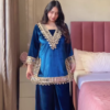 💙 Royal Blue Velvet Embellished Kurta Set