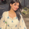 🌿 Ivory Blue Floral Printed Kurta Set (Soft Girl Aesthetic)