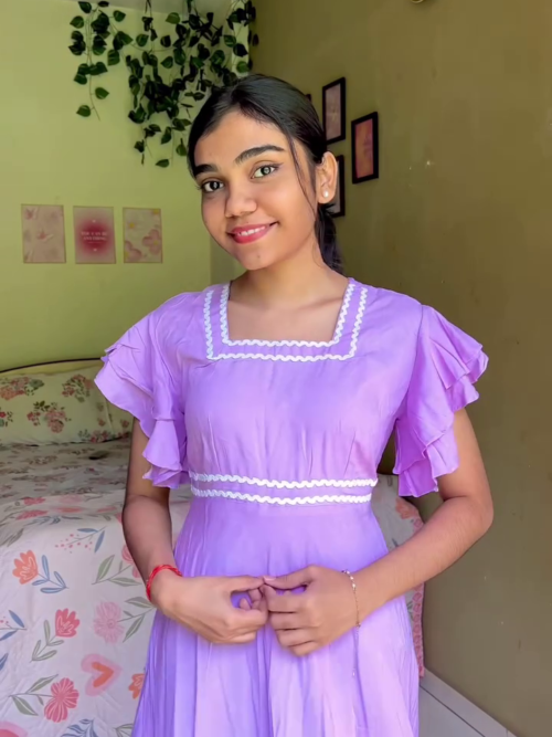 💜 Lavender Ruffle Sleeve Tiered Maxi Dress