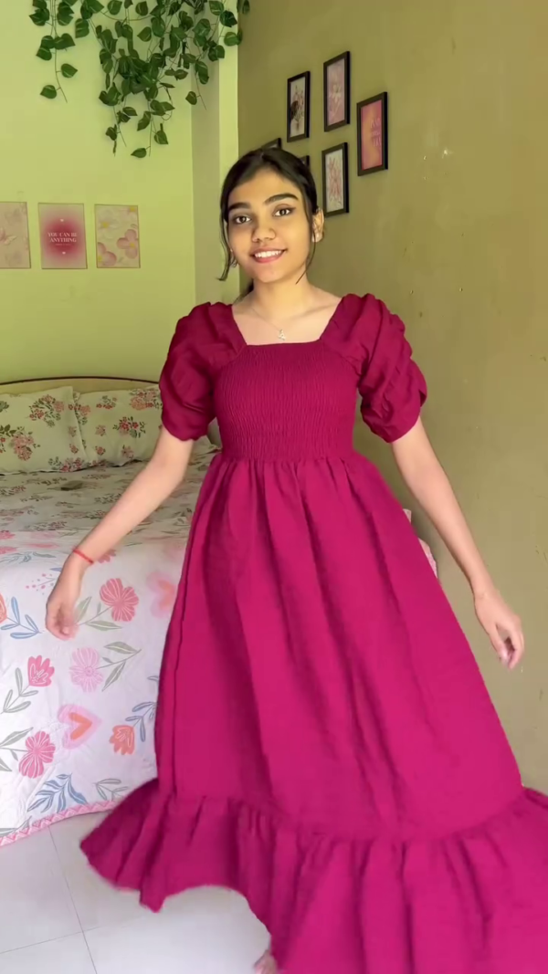 💜 Lavender Ruffle Sleeve Tiered Maxi Dress