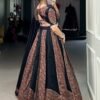 Black Cotton Chaniya Choli Set with Gota Patti and Printed Work Traditional Lehenga